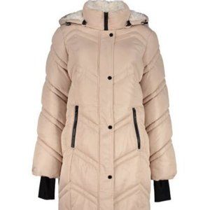 NWT STEVE MADDEN Champagne Bubble Sherpa-Lined Mid-Length Puffer Coat 3X